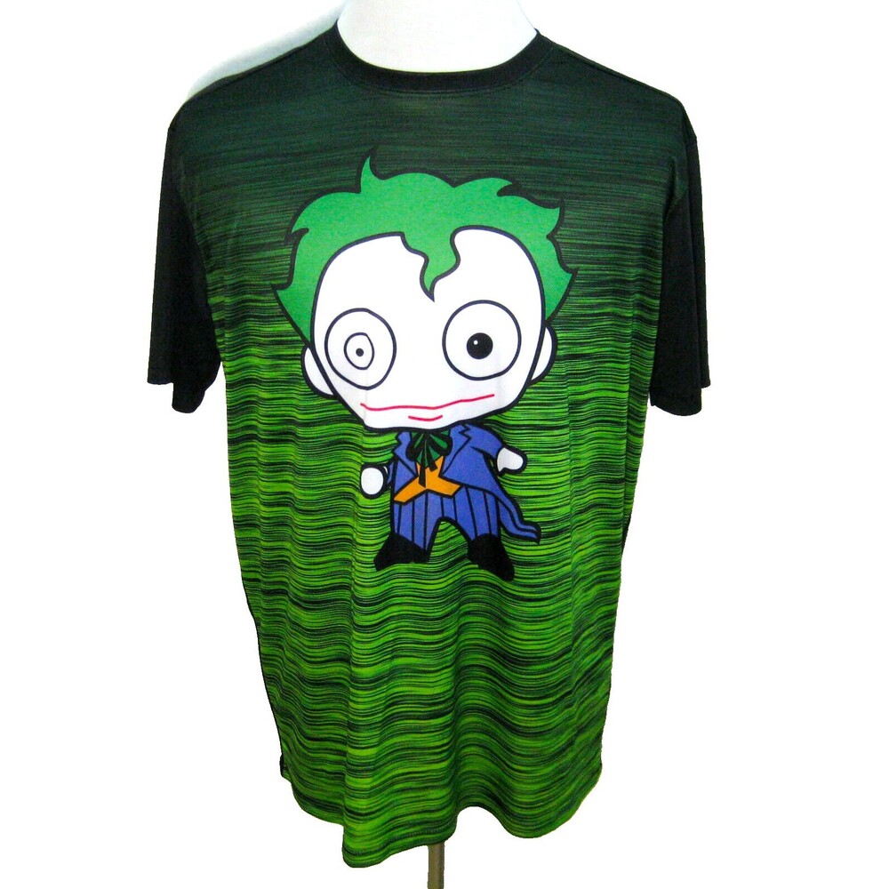 Batman The Joker Mens (Size XL) Green Short Sleeve Graphic T-Shirt Polyester Top